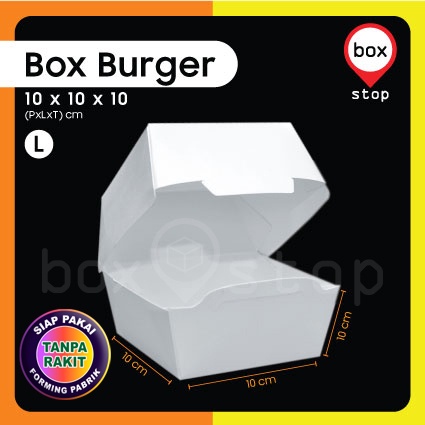 Box Burger - Kotak Burger - Dus Burger - PUTIH-L (50 pcs)
