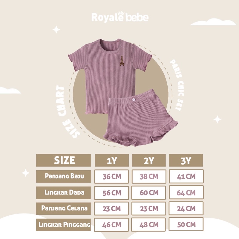 Royale bebe Paris Chic Set /Setelan anak perempuan