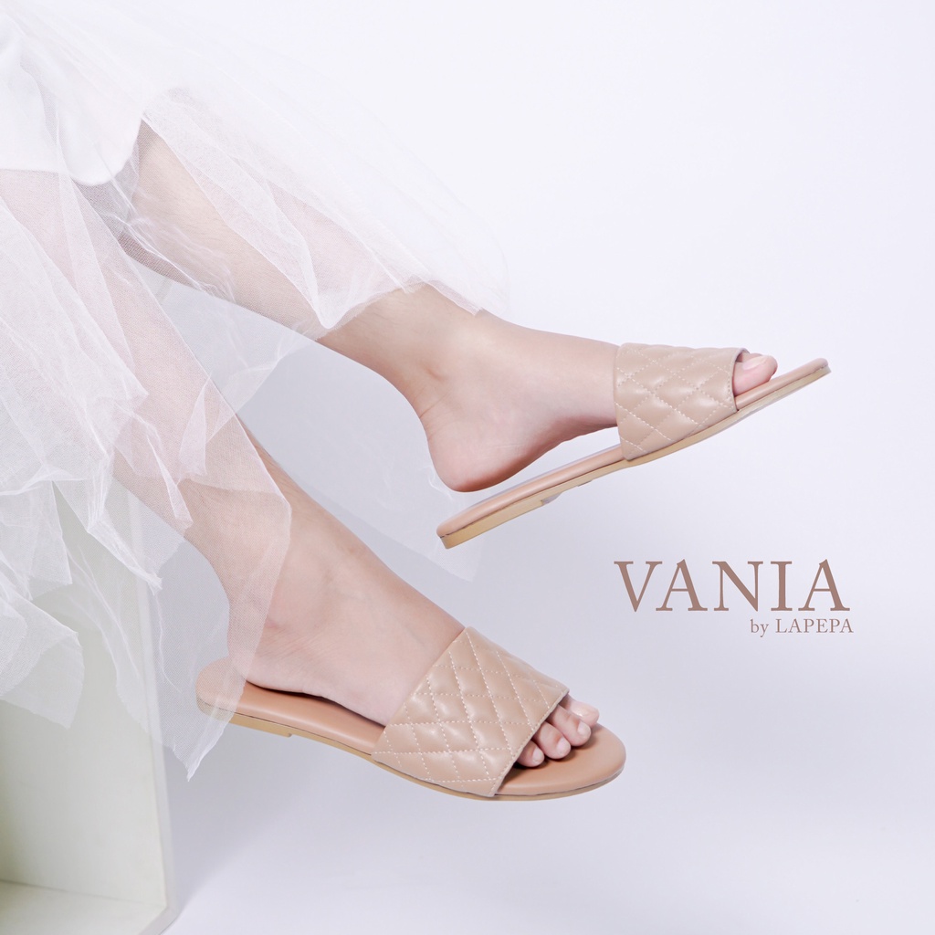 AVLINSTORE - tipe VANIA Sandal Wanita Teplek Selop Cewek Flat Slip On Tidak Licin Anti Slide Karet Jelly Casual Kekinian