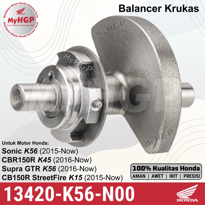 13420-K56-N00 Weight Balancer CB150, CBR150, Supra GTR, Sonic 150 Bandul Counter Balanser Krukas Cra