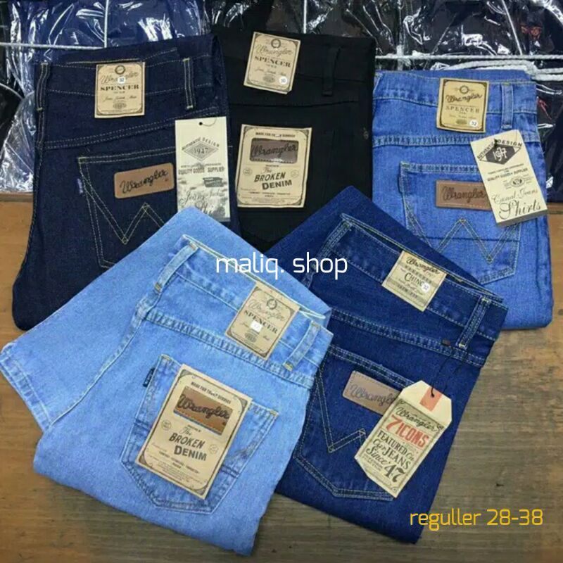 Celana Jeans Pria Standar Reguler Celana Jeans Panjang Pria Celana Jeans Cowok Basic