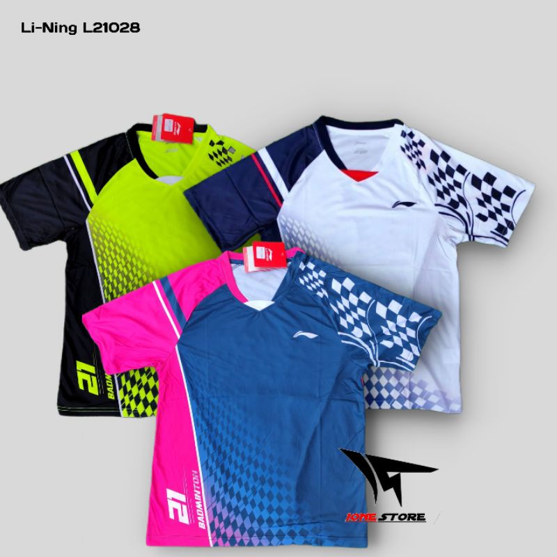 [COD] murah Baju kaos badminton import L21028 atasan bulutangkis terbaru