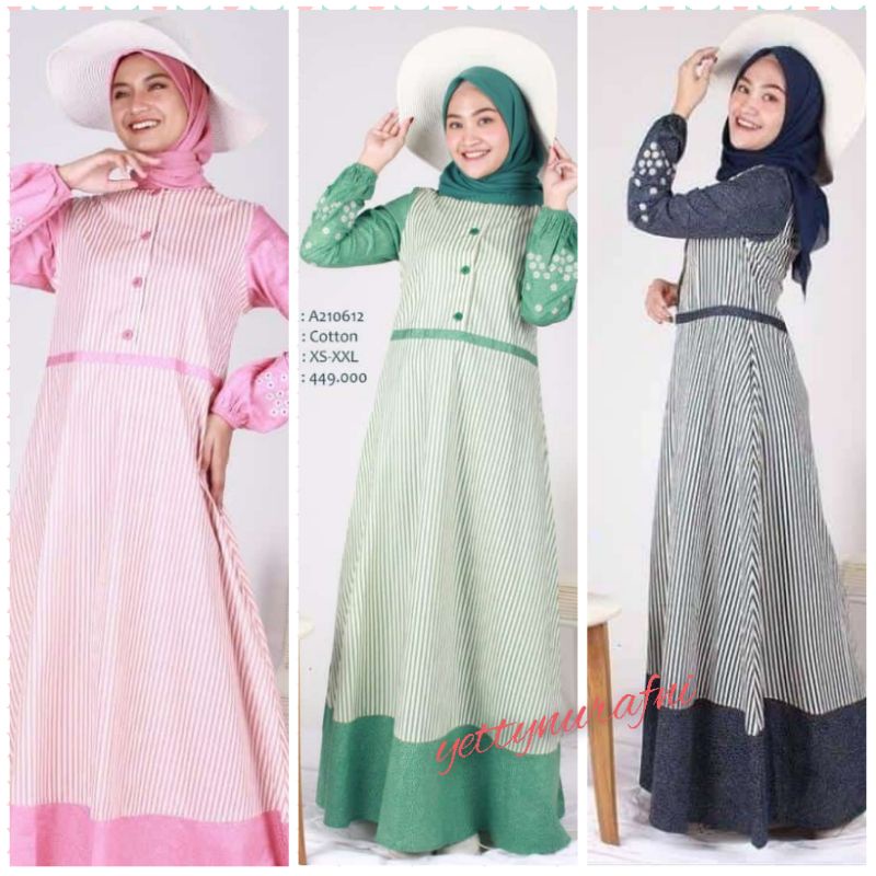 DANNIS Gamis A210612 Pink - Hijau - Navy