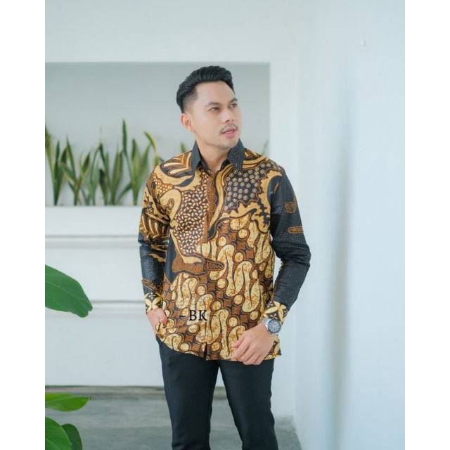 PREMIUM BEST SELLER MODERN Batik Pria Lengan Panjang Bagus Mahal Terbaru Murah Solo Jawa Kondangan.