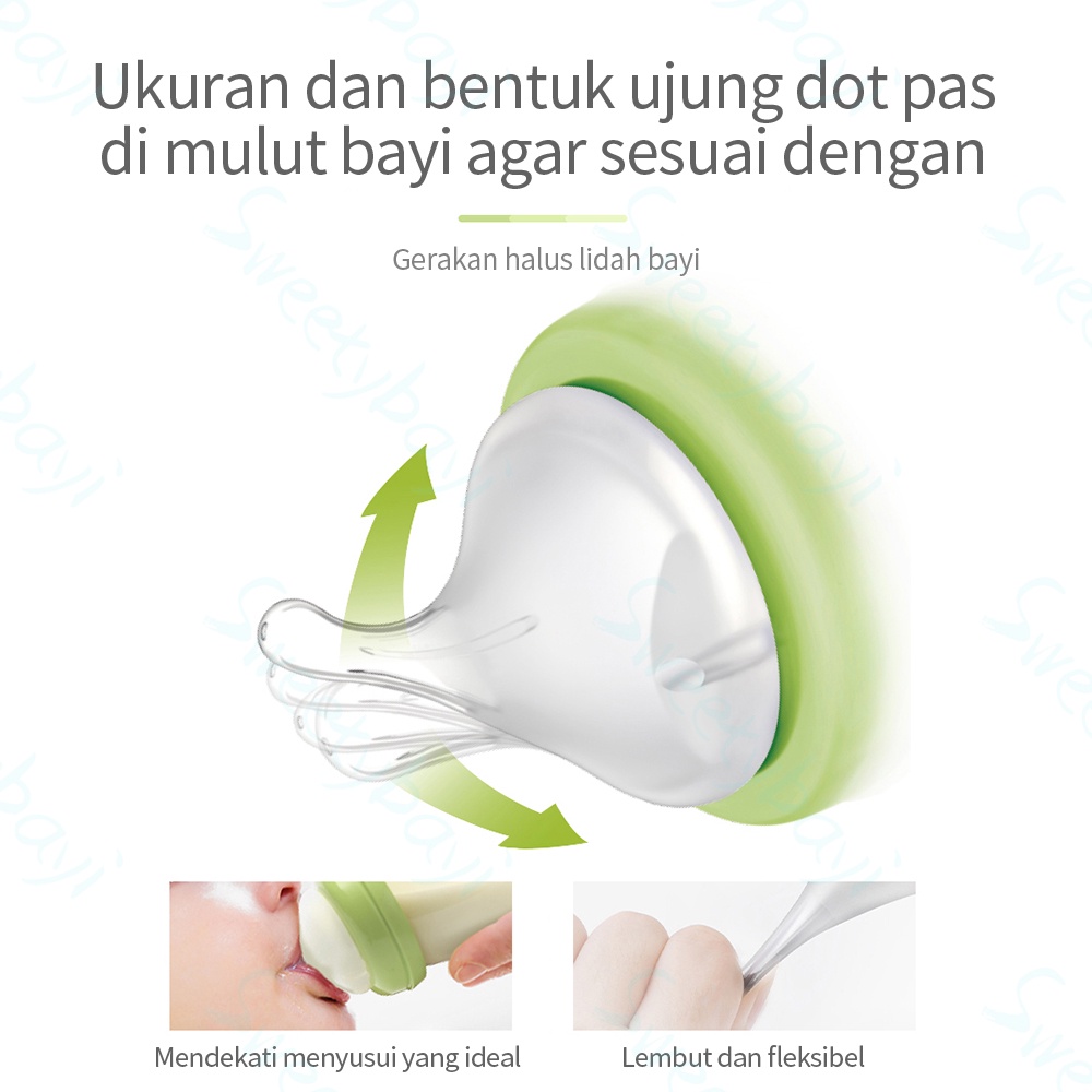 Sweetybayi Empeng bayi untuk pigeon Dot nipple peristaltic wide neck