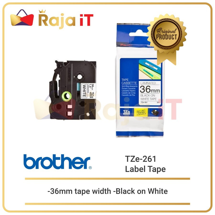 

BROTHER Label Tape TZE 261 36mm Black On White