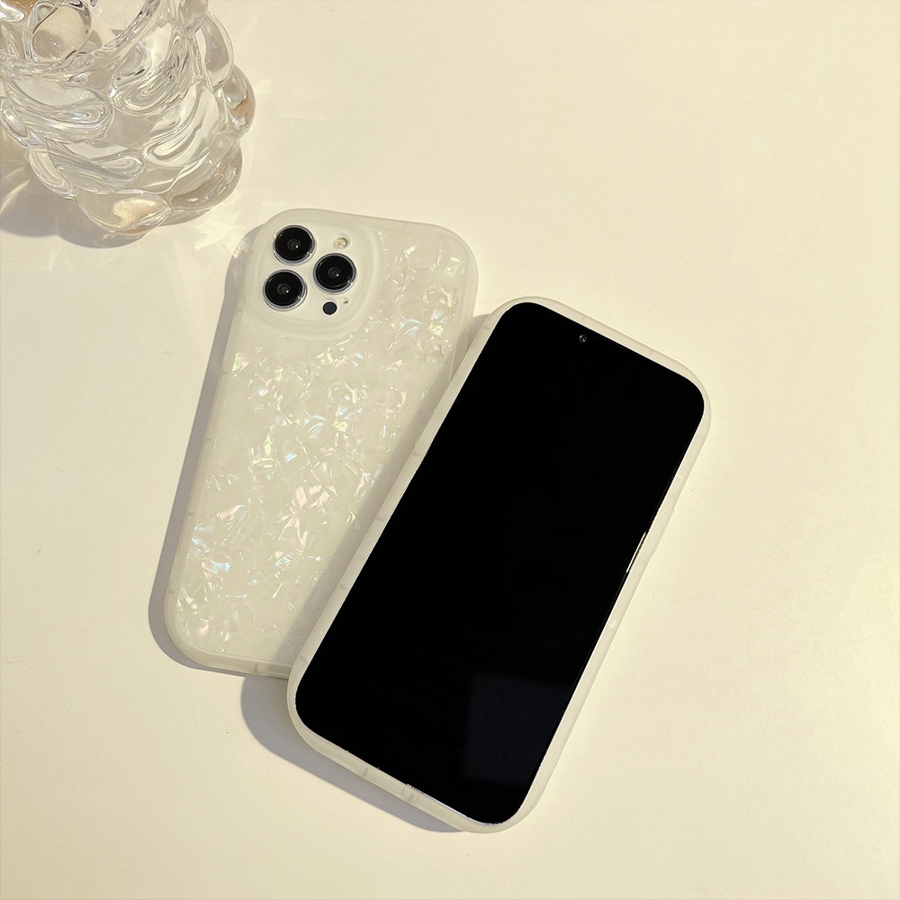 Crystal Clear White Shell Pattern Phone Case Cpmpatible for iPhone 7Plus 8Plus 11 13 12 Pro Max 6 6s Plus 7 8 XR XS MAX SE 2020 Soft TPU Lens Camera Protetion Shockproof Back Cover