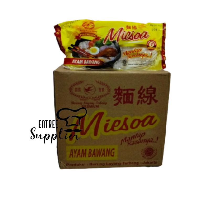 

MIESOA RASA AYAM BAWANG 1 DUS ISI 20 MIE SOA CAP BURUNG LAYANG TERBANG 65 GRAM