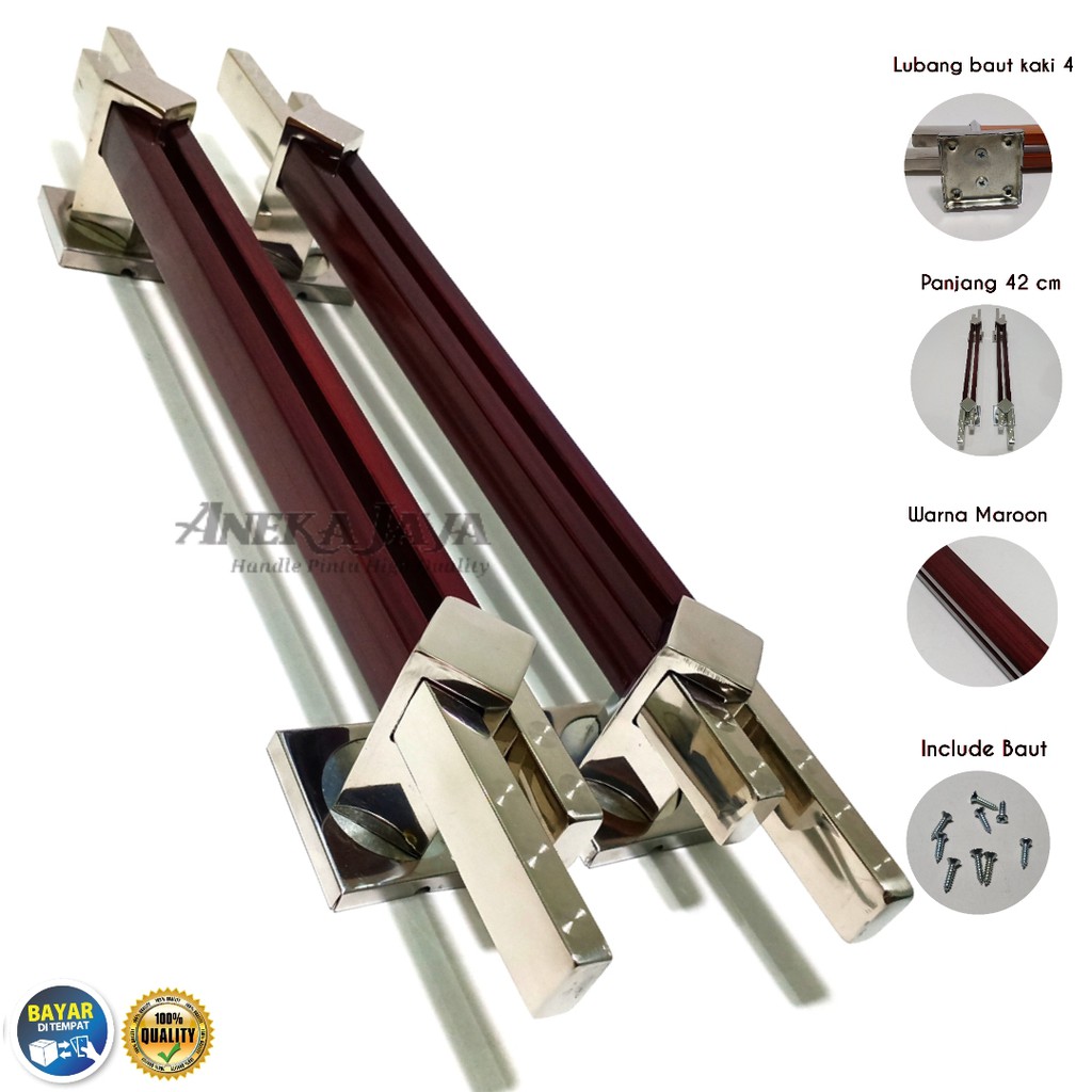 Handle Pintu rumah 42 cm Tarikan Pintu Pegangan Pintu rumah minimalis terbaru coklat tua maroon