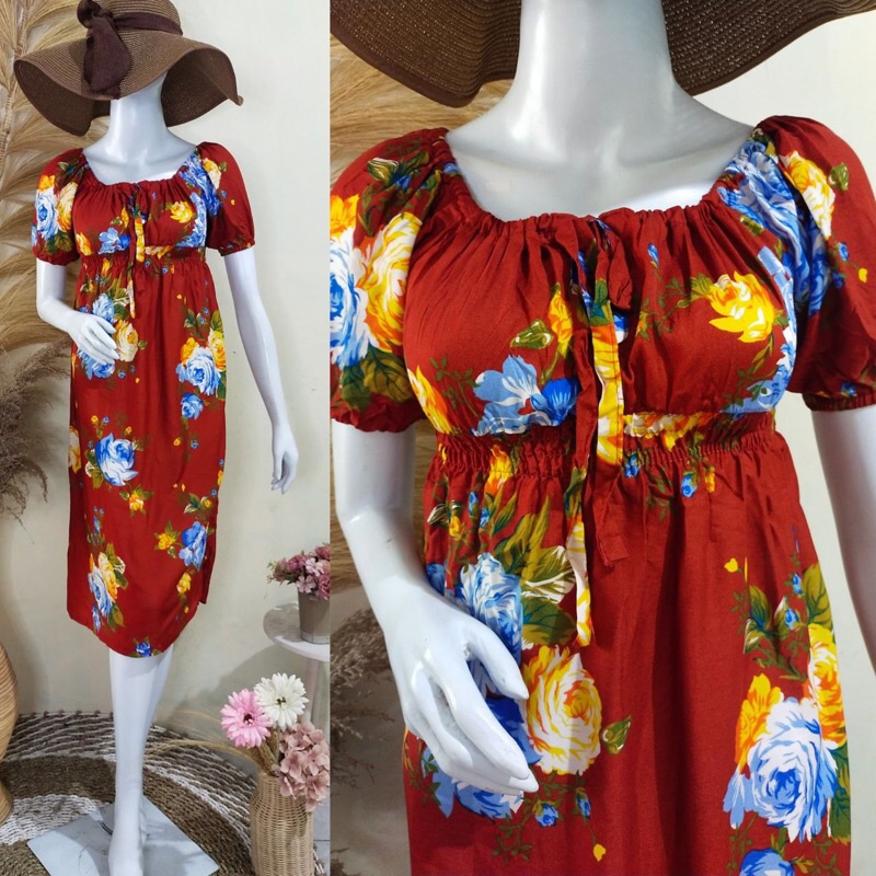 daster lisa larosa/dress kerut pita/dress serut dada/daster smok dada/daster kerut dada