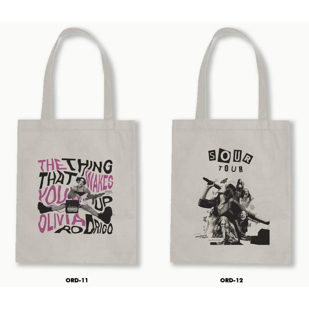 Tas Tote Bag Resleting Kanvas/Blacu  - Olivia Rodrigo 2