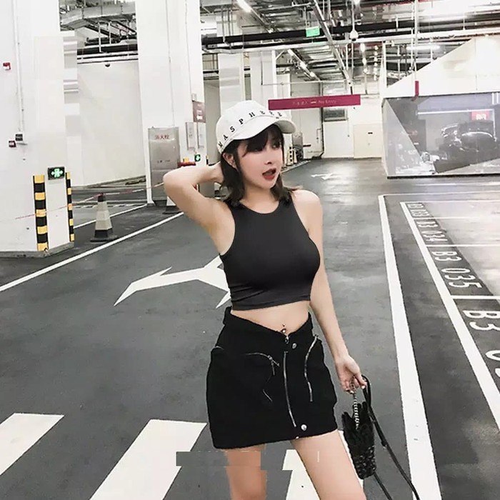 TBI Crop Top Tank Top Wanita Murah Sta Street Wear Baju Lisa Blackpink