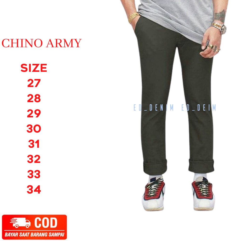 Celana Chino Panjang Pria Slim Fit Katun Strecth  Premium / Celana Cowok