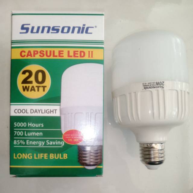 Bola lampu LED murah Sunsonic 20 Watt  model eksklusif Tube/ tabung