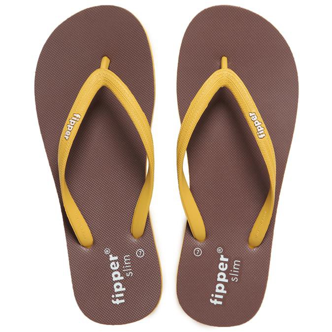 Barang Berkualitas Sandal Fipper Slim / Sendal Jepit / Sendal Wanita Brown Yellow - 36 ON SALE