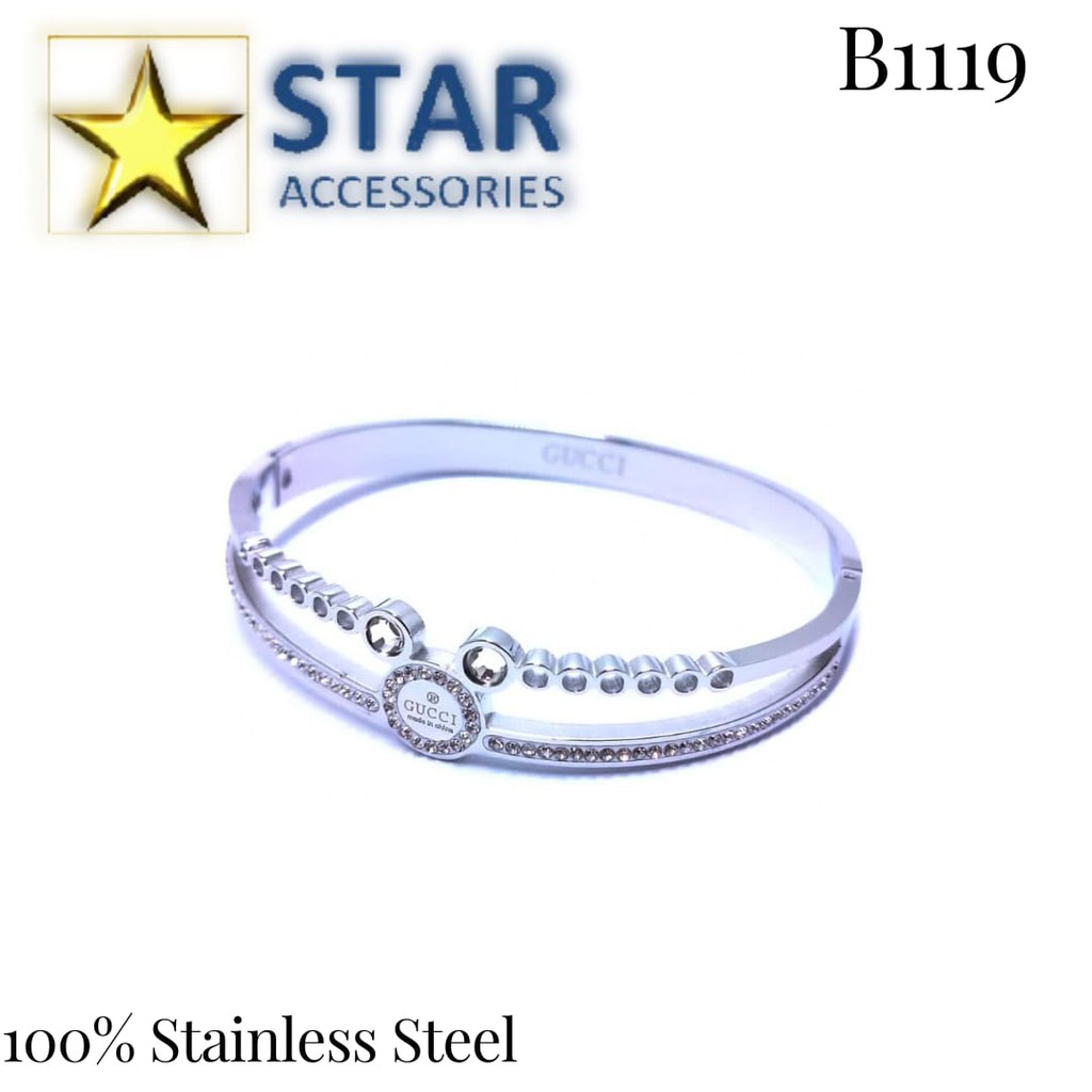 Gelang Titanium Gucci Silver | Gelang Titanium Guci Silver