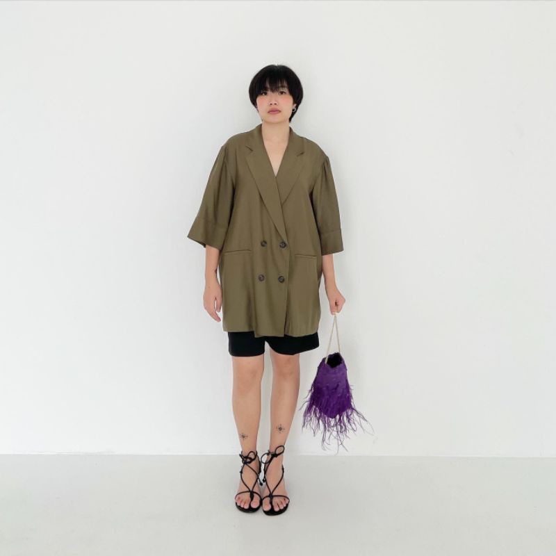 TRICK & TRICKY OVERSIZED BLAZER ARMY SHORT SLEEVE