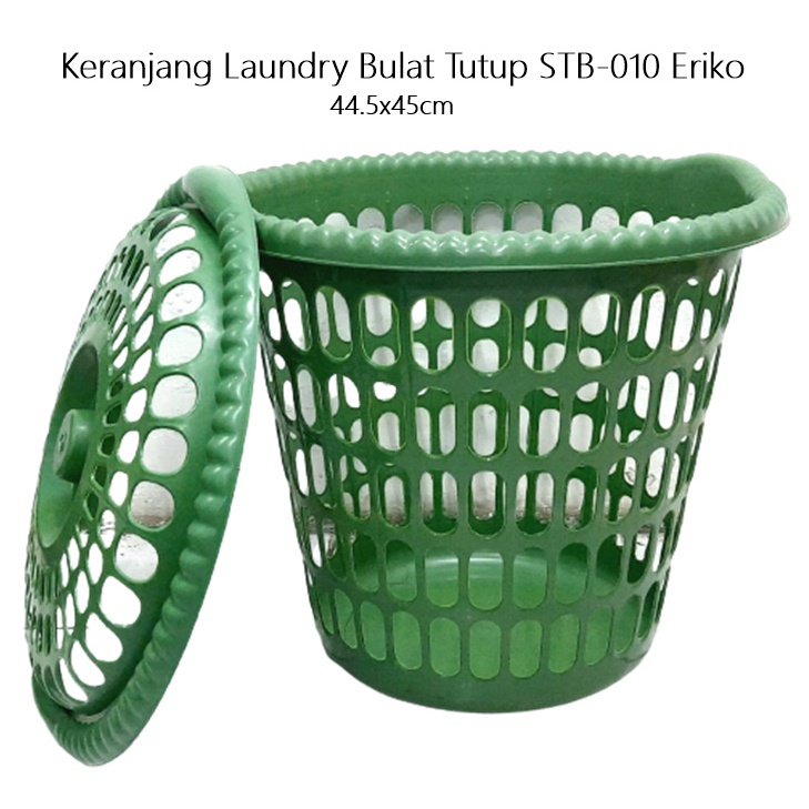 Keranjang Laundry Bulat Tutup STB-010 Eriko