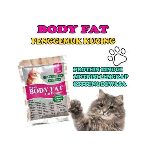 BODY FAT Cat 50gr  OR DOG FATTENER ANJING - Obat Vitamin Nutrisi Penggemuk Anjing/KUCING.