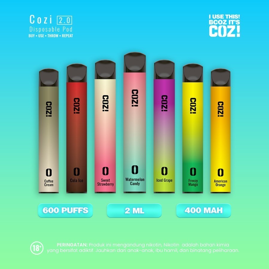 Cozi 2.0 Pod Dispossable 600 Puffs Pod System 100% Authentic