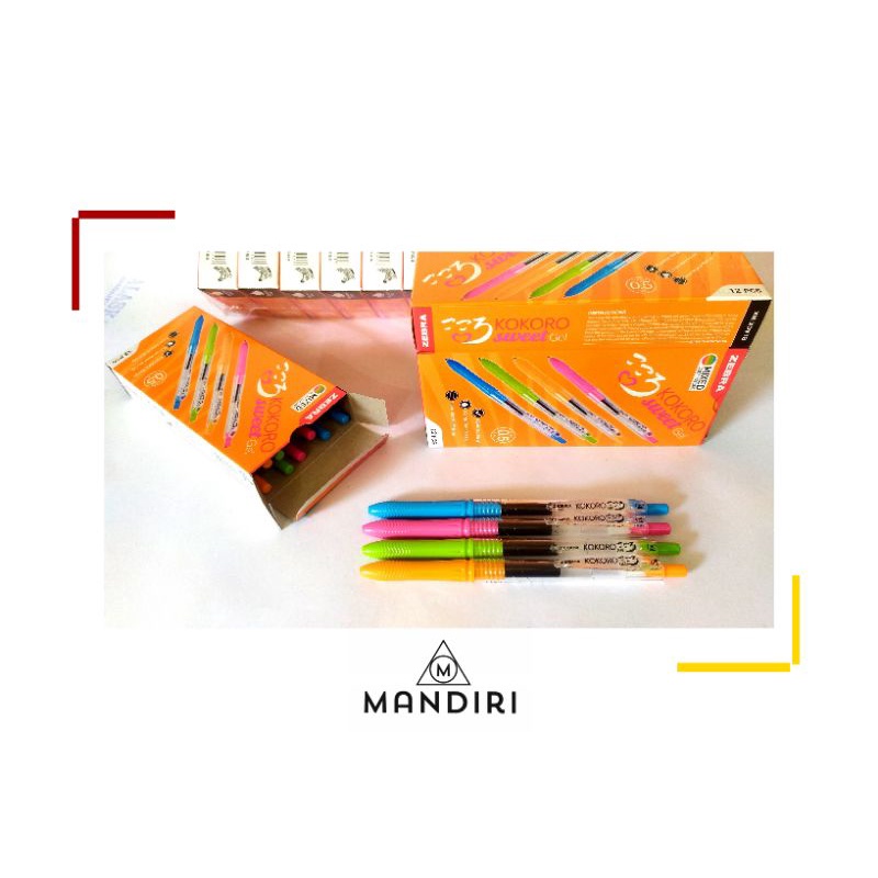 

[ size LUSIN ] ZEBRA KOKORO SWEET GEL tinta warna : Hitam -- Pulpen Gel