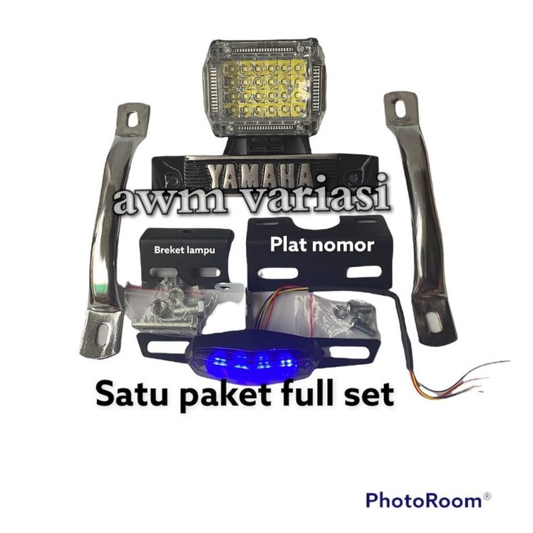 Paket Bandung Style Lampu 24 LED 3 Senja / Lampu Stop Rx-King Mini / Kumisan Yamaha / behel samping Rx-king Full Set