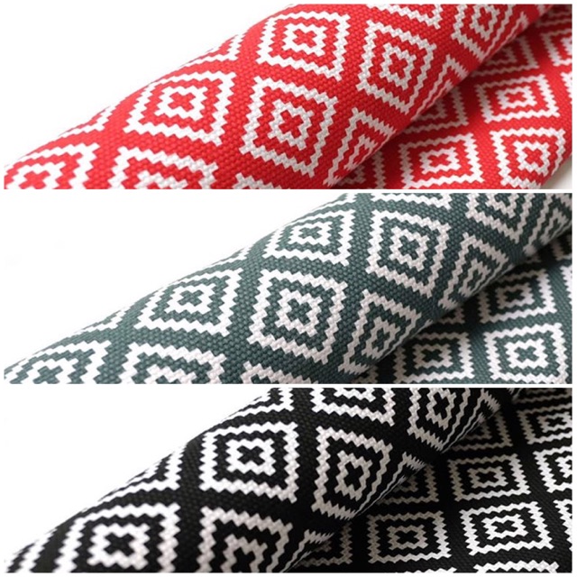 Kain kanvas etnik diamond segi empat bahan canvas motif ethnic scandinavian batik geometric tribal