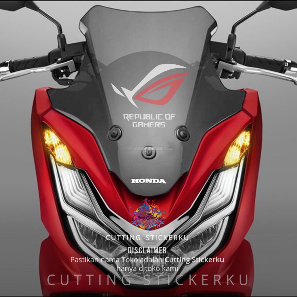 Cutting Stiker Asus ROG Variasi Motor Mobil Sticker Timbul Keren Nyala Dasbor Spakbor Visor Body Kaca Helm Laptop Hologram Reflective Tahan Air Bodi Samping Nama Jepang Aesthetic Pickup Anime Windshield