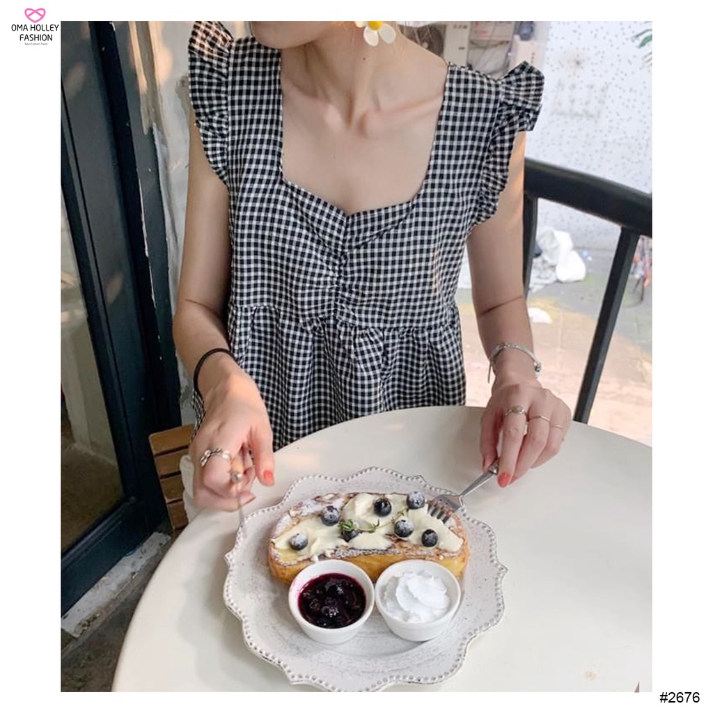 (COD) OH Fashion Henley Korean Square Top #2676