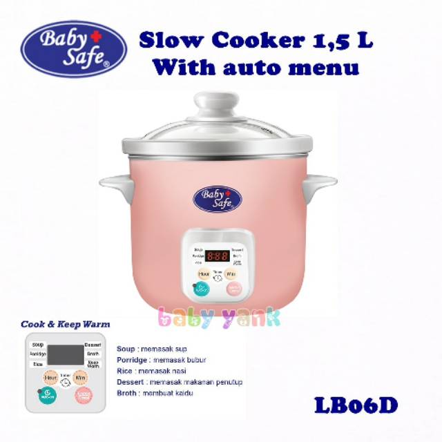 ♥BabyYank♥ Baby Safe LB06D Slow Cooker 1.5L Alat Masak Makanan Bayi