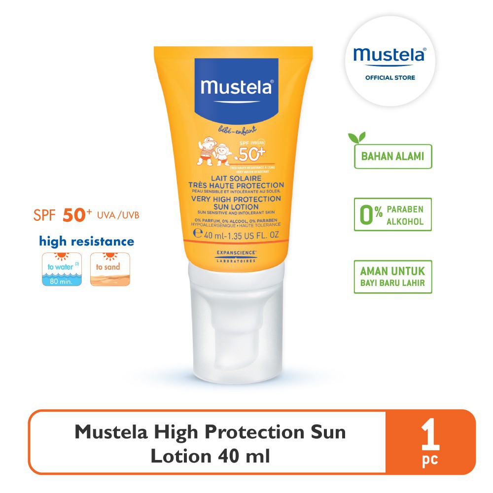 Mustela High Protection Sun Lotion 40ml SPF50+ / Tabir Surya Anak