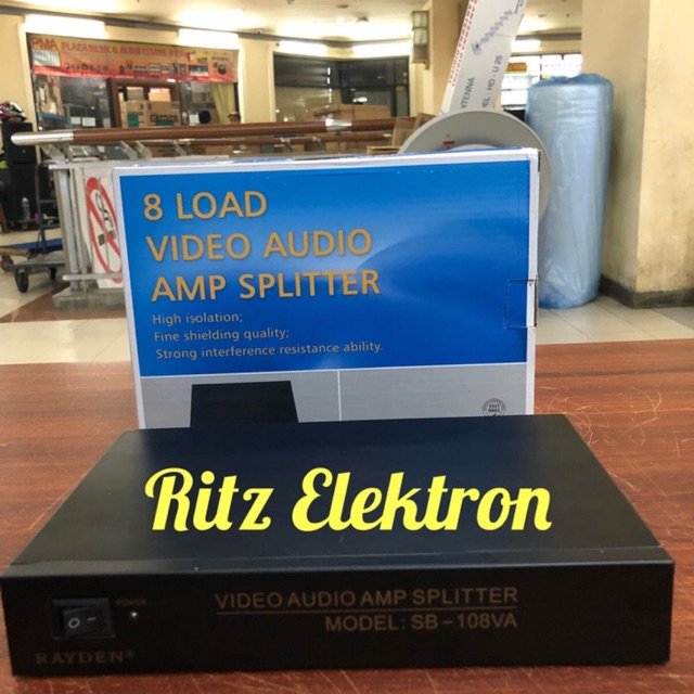 Rayden Splitter Av RCA Audio video 8 load (108 VA