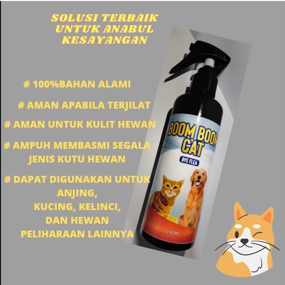 Obat Anti Kutu Kucing Anjing Kelinci Anabul Pembasmi Kutu Kucing Anjing Aman Ampuh Anti Flea BYE FLEA REMOVER