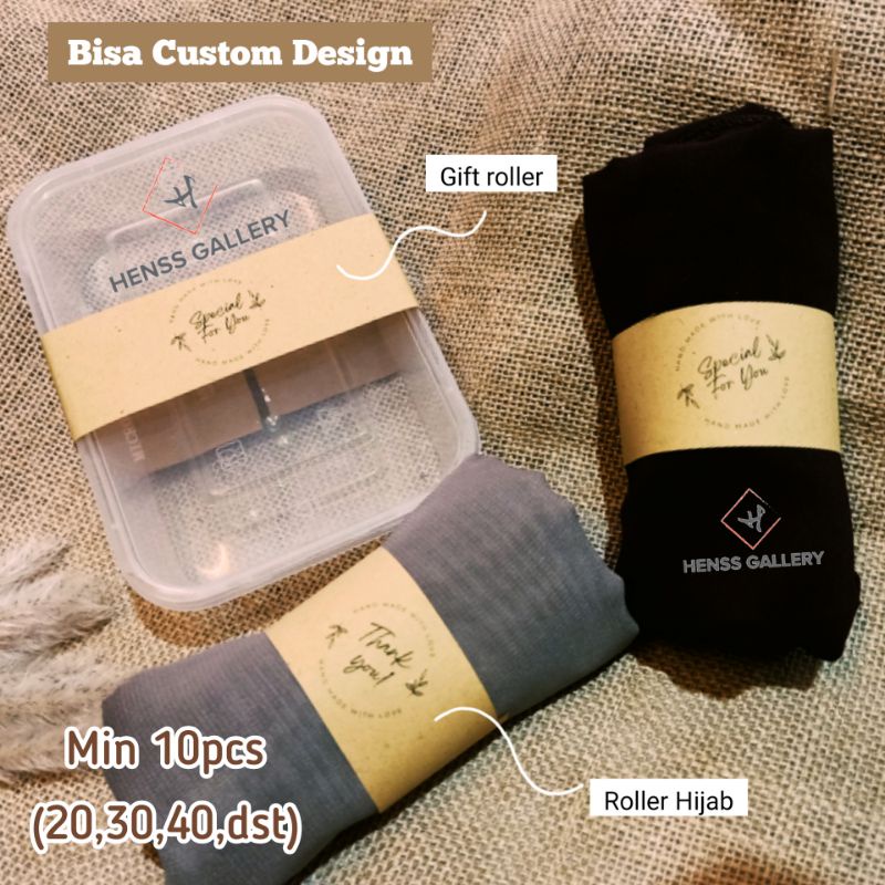 

Roller Hijab/Gift Roller/Gift Band/Label Hadiah tebal 120gsm bisa custom