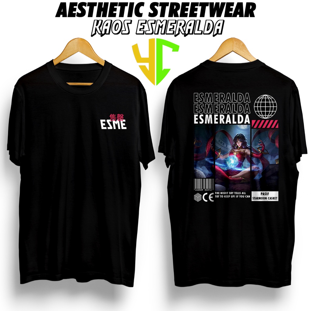 YC Kaos StreetWear Hero ML (ESMERALDA RUDDY DUSK) Bisa Request Hero, Kaos Pendek Pria Kaos Premium K
