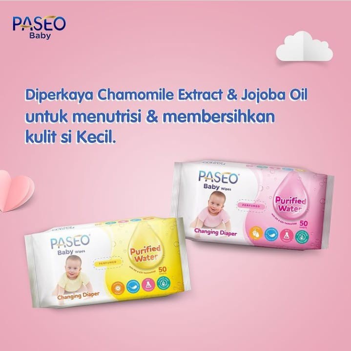 Paseo Baby Wipes Tissue Tisue Tisu Basah Bayi 50 Chamomile / Jojoba