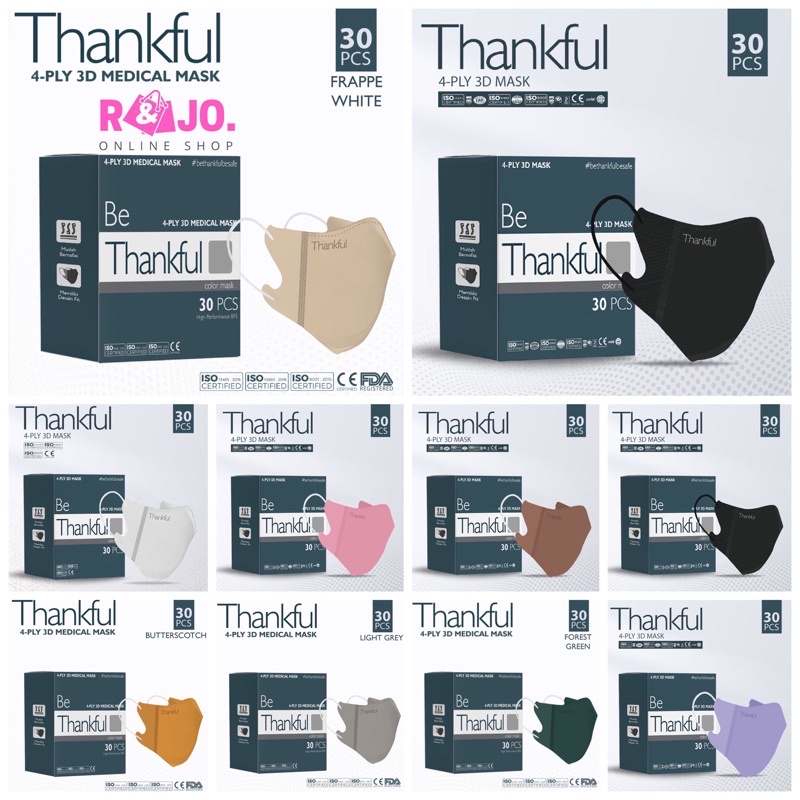 Masker Thankful duckbill 4ply 3D mask