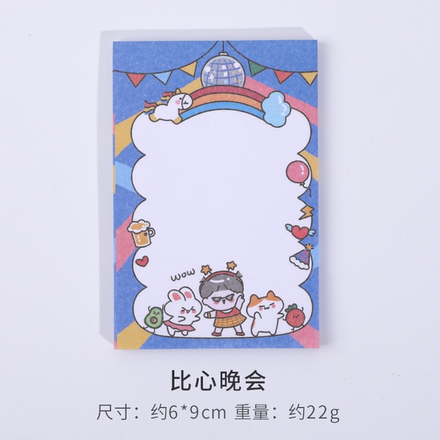 Cartoon  Stationery Cute Girl Memo Pad Office Message School Supplies Kawaii Sticky Note