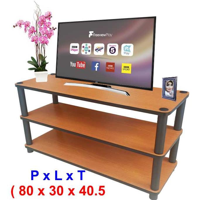 Rs3-3080 ( Putih) Motif. Rak Tv 3 Susun, Meja Rak Tv Jumbo, Rak Tv Murah, Meja Tv, Lemari Rak Tv Min