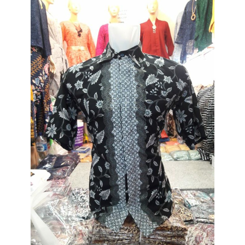 REAL PICT!!! KEMEJA BATIK PENDEK / KEMEJA LILI SILVER / TORAJA NAVY /AZALEA