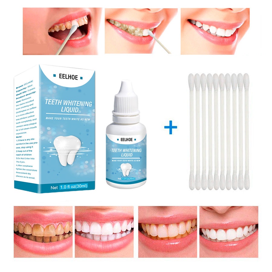 Pemutih Gigi Kuning Kerak Penghilang  Permanen Ampuh Teeth Whitening Pasta - Tooth Whitening Liquid 30ml