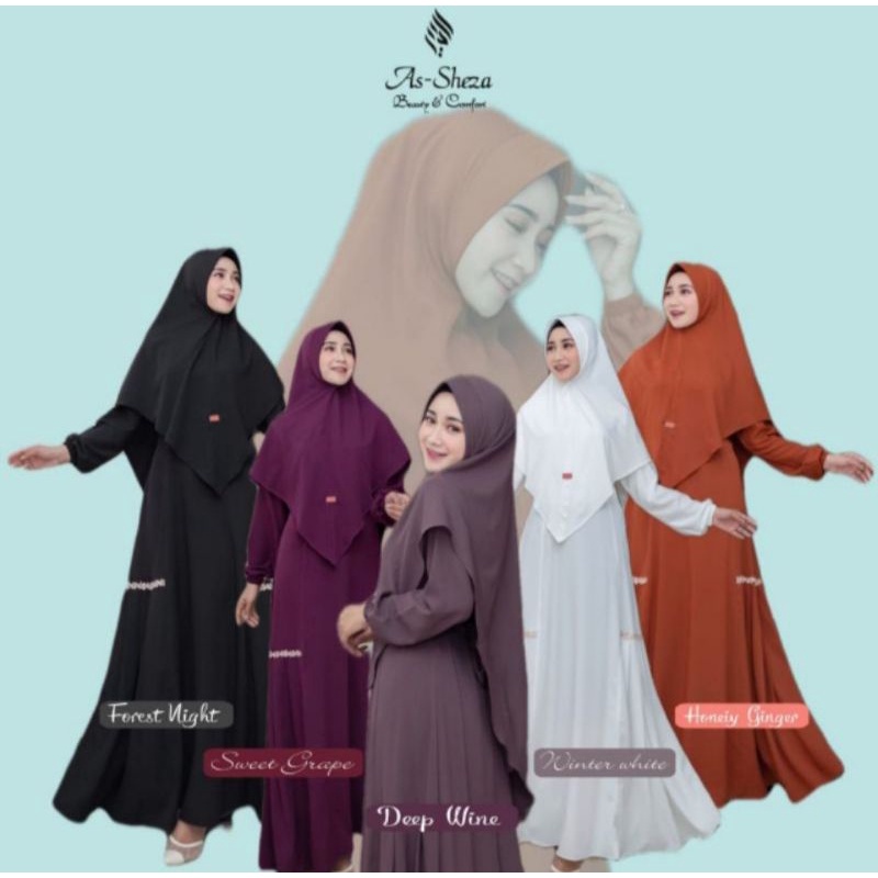 Gamis set khimar Najma Syari by As-sheza (free scrunchie)