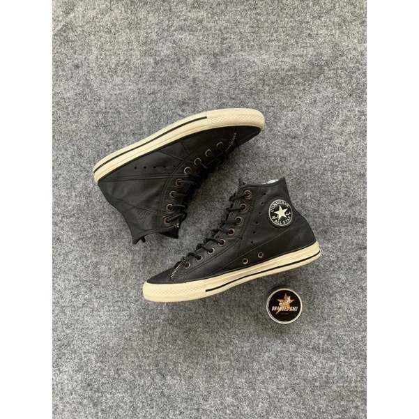 converse moto jacket black white