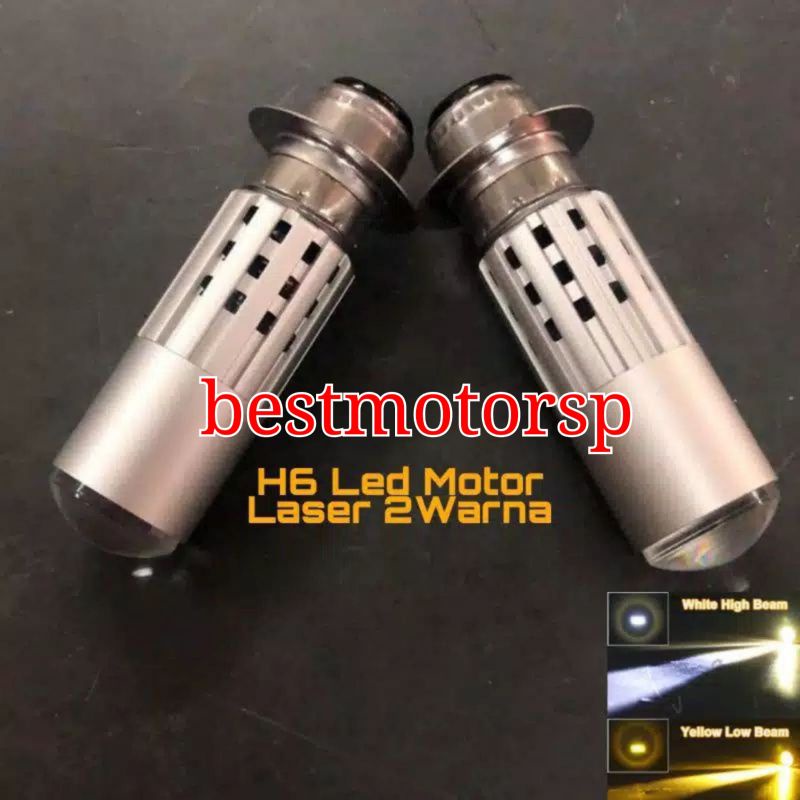 Lampu motor LED H6 Laser 2 warna Hi/Low PNP Lampu depan 2 warna H6