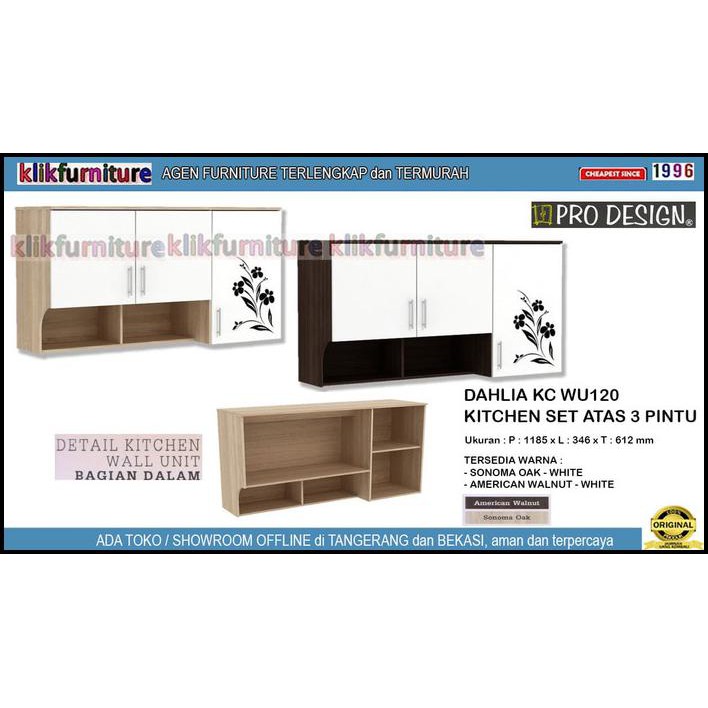 Dahlia Kc Wu120 Prodesign Kitchen Set 3 Pintu Atas - Sonoma Oak