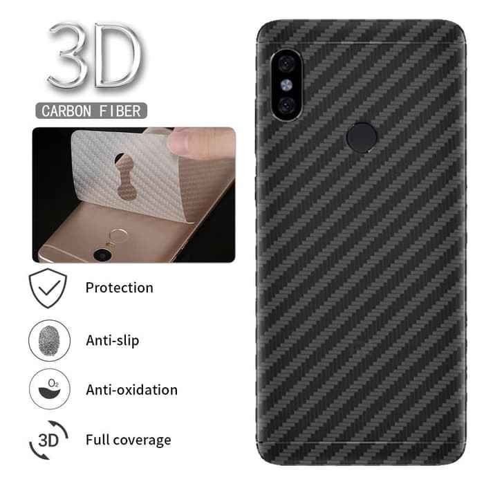 GARSKIN Sticker Carbon Redmi Note 6 Pro 6.26 Skin Carbon Transparan Fiber Protection Back Sticker Ca