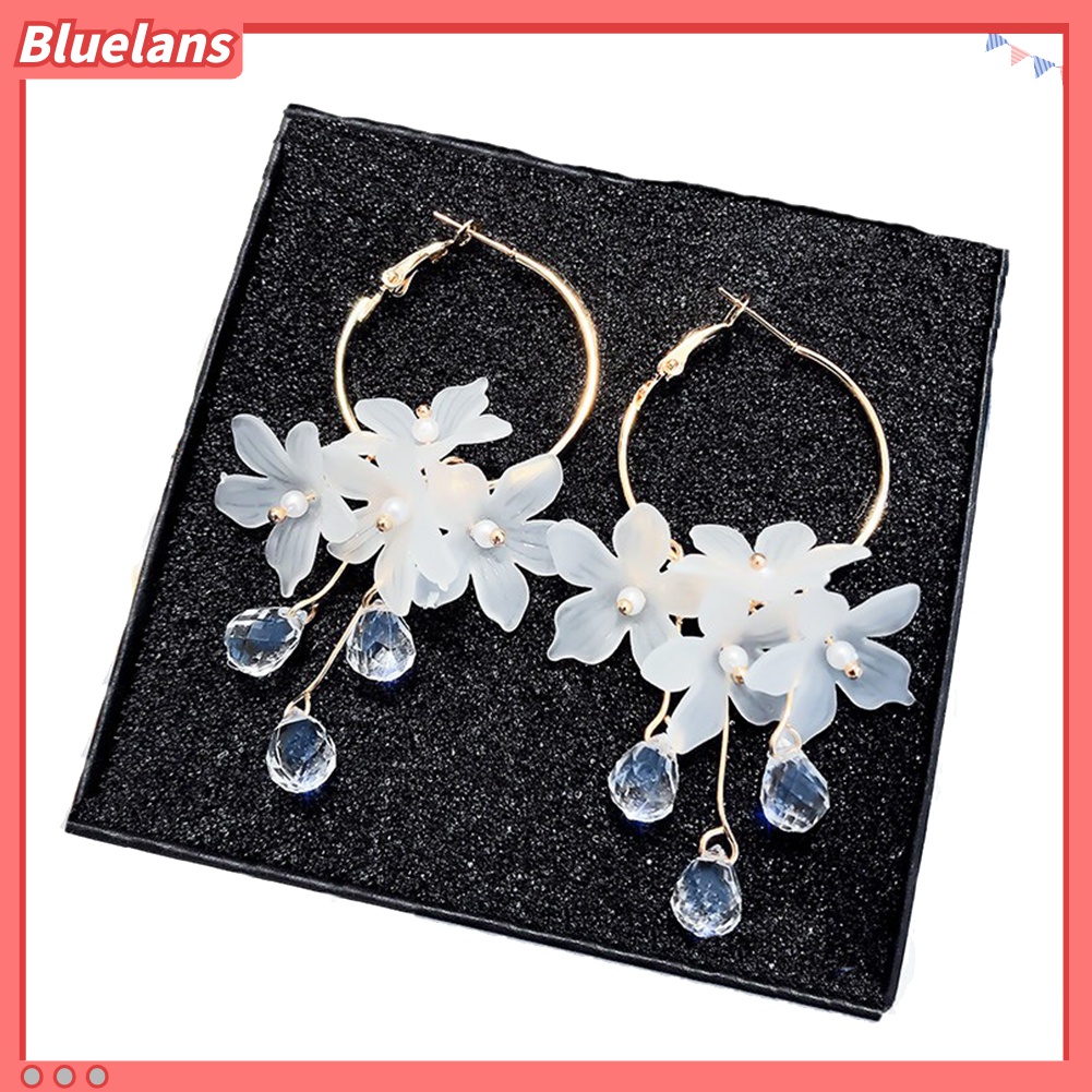 Bluelans Anting Juntai Bentuk Bunga Bahan Akrilik Untuk Wanita