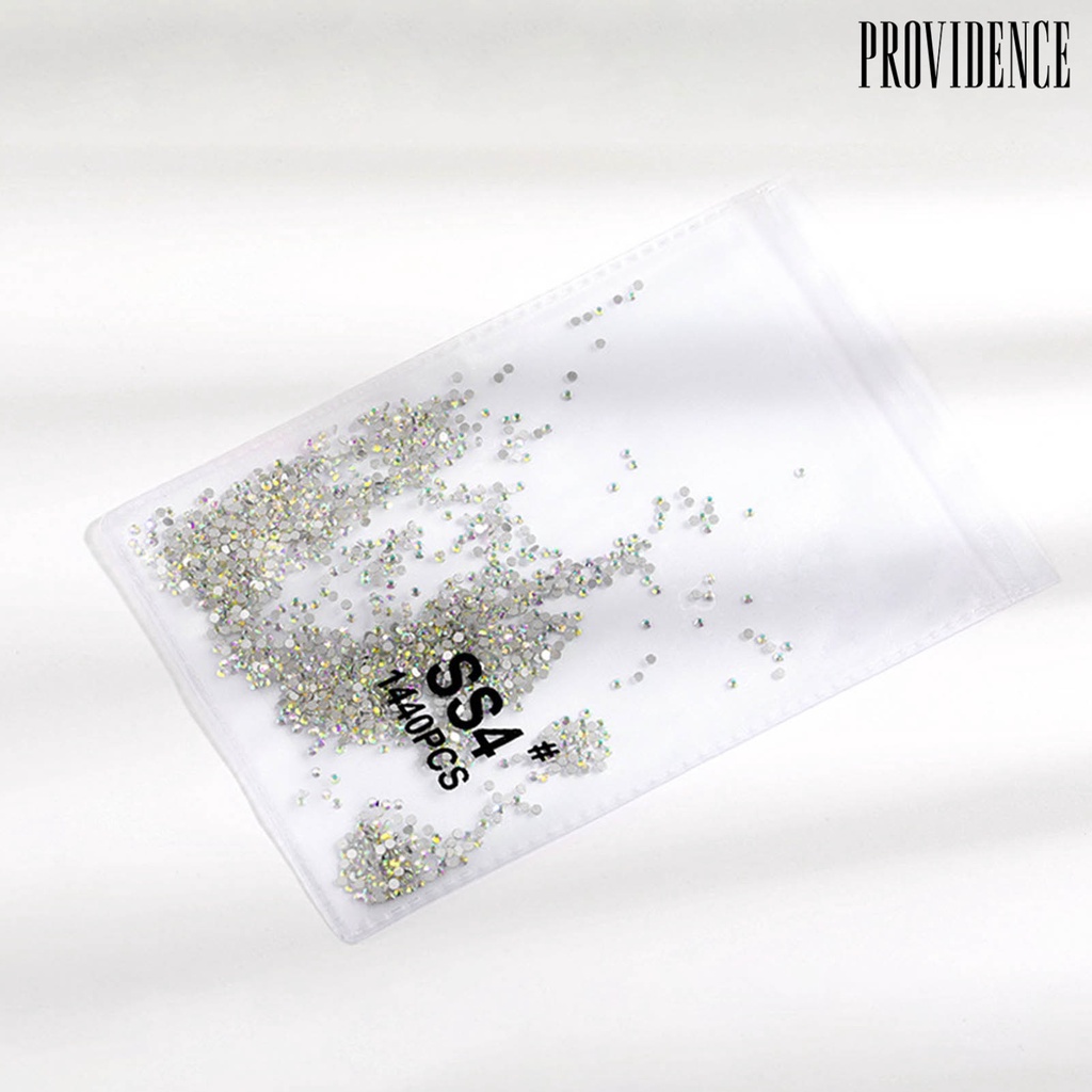 Providence 1440Pcs Manicure Decoration DIY Easy to Apply Glass Nail Transparent Flat Bottom Rhinestones for Phone Case