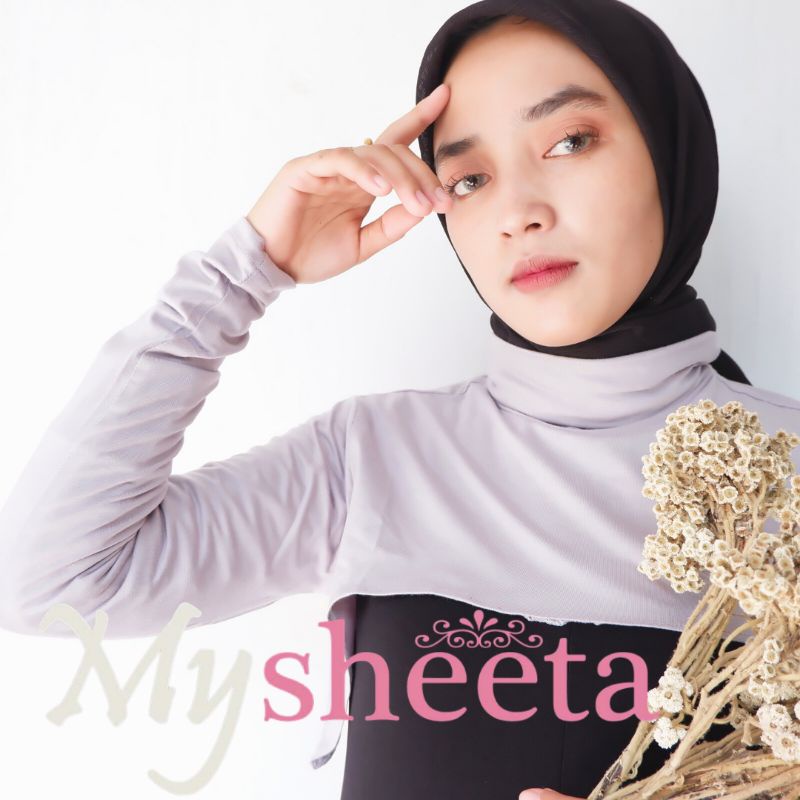 manset crop premium• manset sambung lengan bolero • manset kaos •-Abu muda