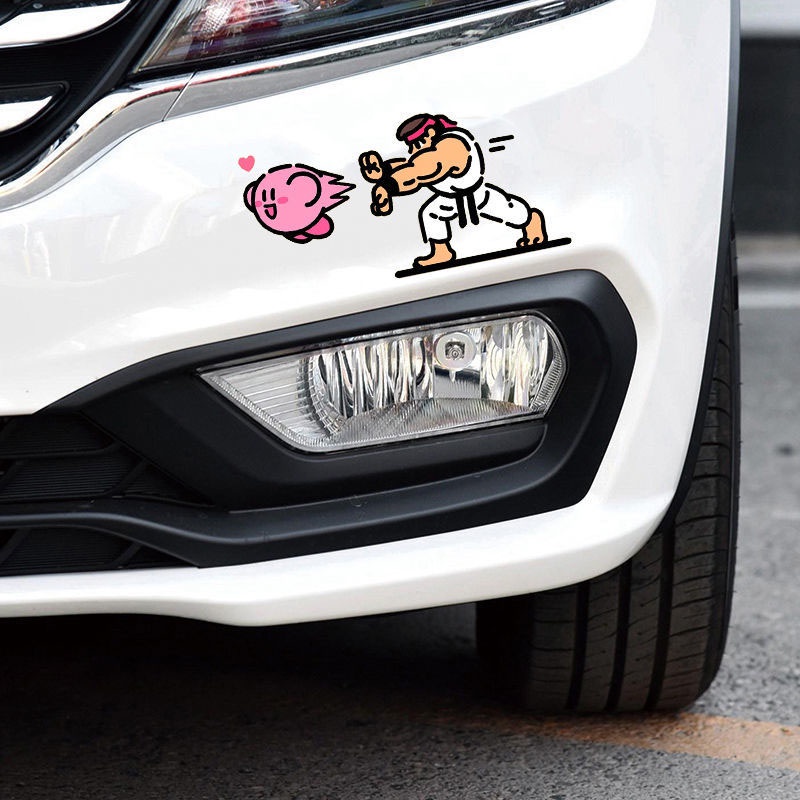 Kirby&amp;KOF Persendian Nama Mobil Stiker Tahan air Sepeda motor Stiker Kaca depan Dekorasi Stiker